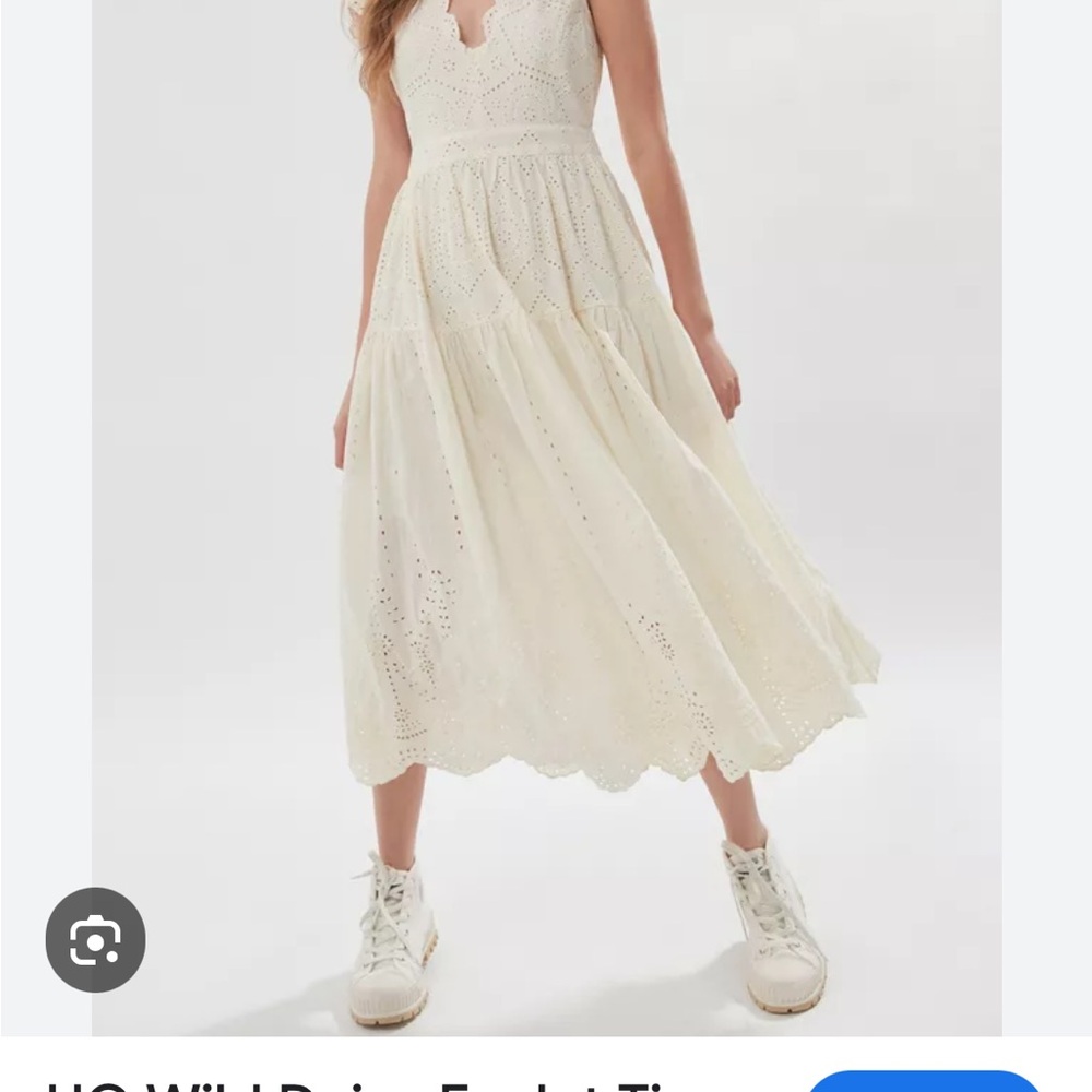Urban Outfitters Wild Daisy Eyelet Tie Back MIDI dress